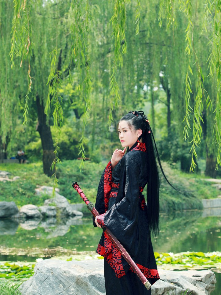 Grace wearing traditional Chinese clothes